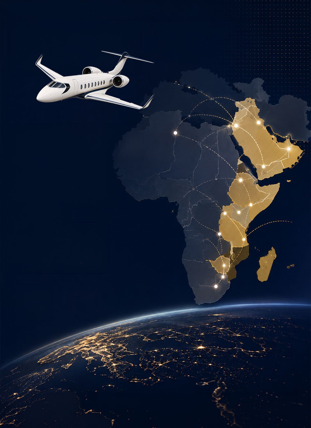 Connected group travel routes across Africa and the Middle East