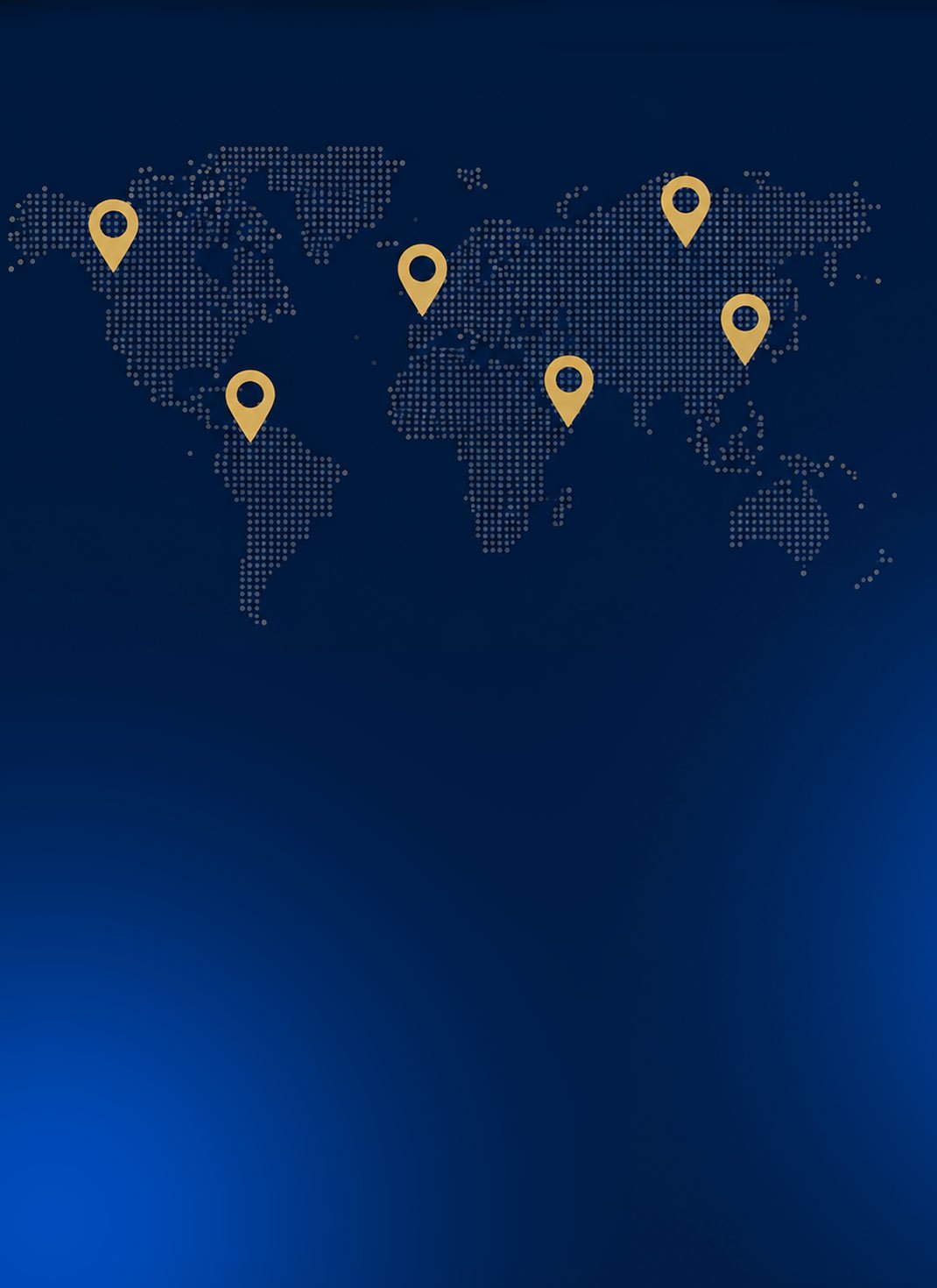 World map highlighting connected destinations